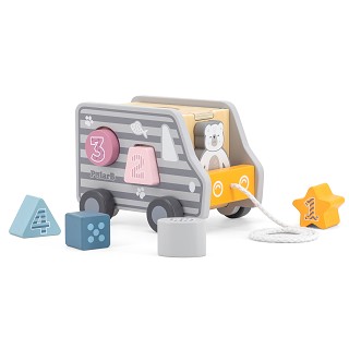 Pull-along shape sorting truck